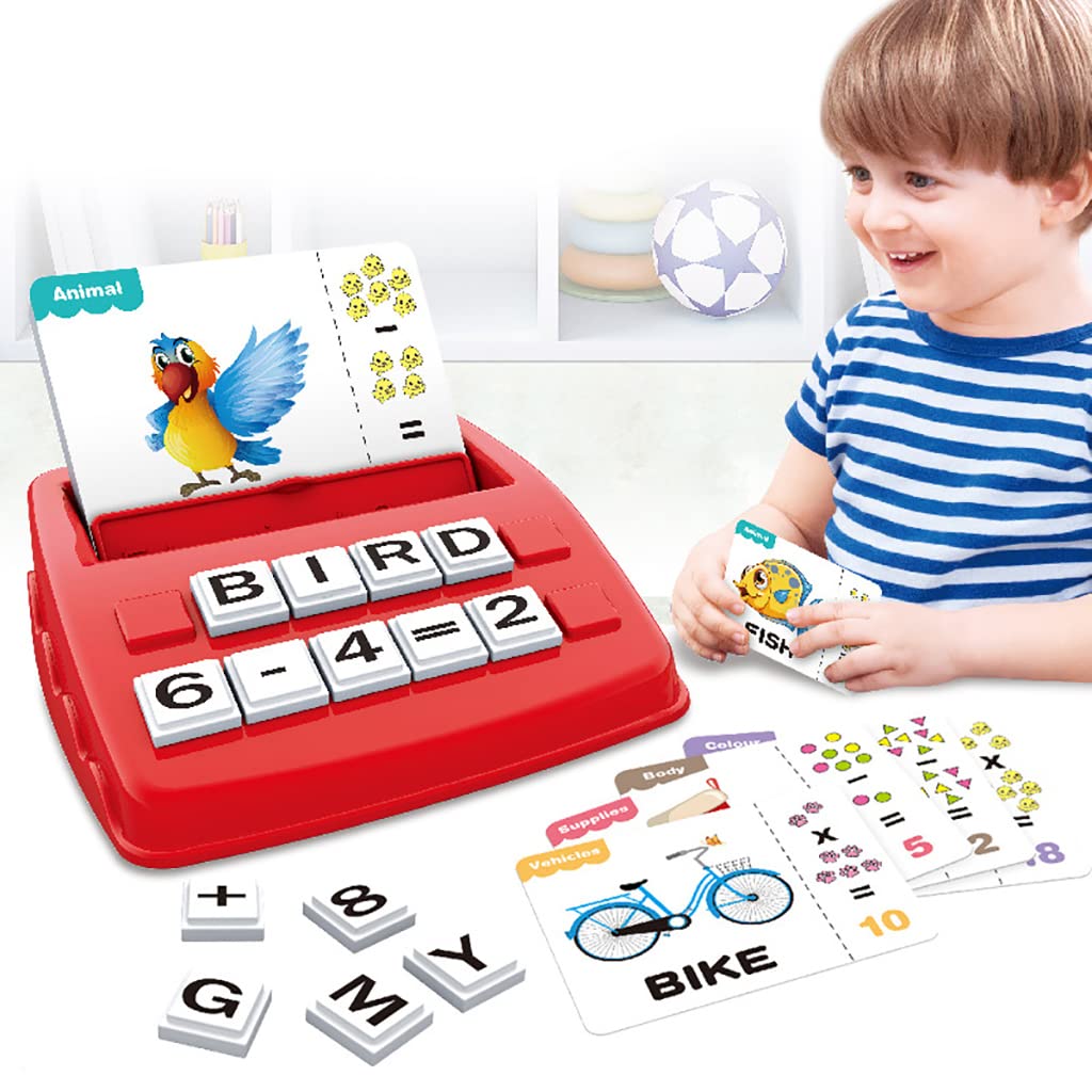 PATPAT Spelling Puzzle Game, Matching Letters Toy with Flash Cards Words, Montessori ABC Alphabet Mathatic Learning Educational Puzzle Gift for Preschool Boys Girls Kids Age 3-5 Years Old (Red) PATPAT Spelling Puzzle Game, Matching Letters Toy with Flash Cards Words, Montessori ABC Alphabet Mathatic Learning Educational Puzzle Gift for Preschool Boys Girls Kids Age 3-5 Years Old (Red)